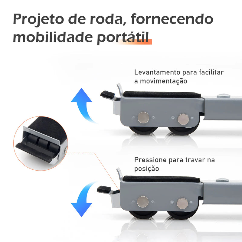 Base móvel, suporte ajustável universal para geladeira, máquina de lavar